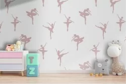 Carta da Parati ballerine stilizzate decorazione bambini.