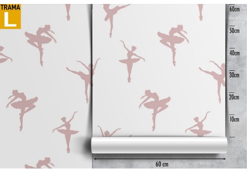 Wallpaper with stylized ballerinas for children's decoration. 2
