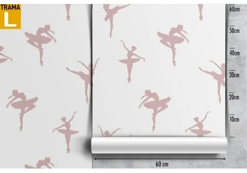 Wallpaper with stylized ballerinas for children's decoration. 2