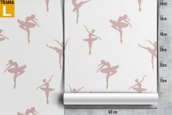 Carta da Parati ballerine stilizzate decorazione bambini.