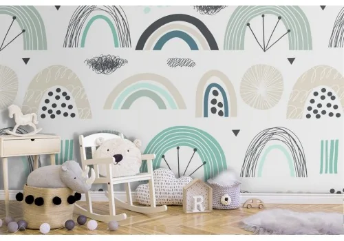 Stylized rainbow children's wallpaper.106