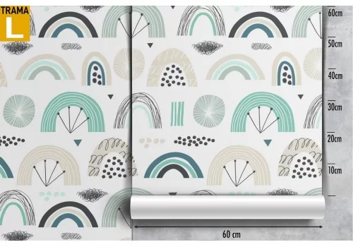 Carta da Parati bambini arcobaleni stilizzati. 2