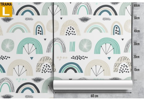 Stylized rainbow children's wallpaper. 2