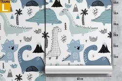 Carta da Parati bambini dinosauri decorazione.