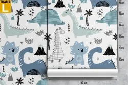 Dinosaur children's wallpaper decoration.