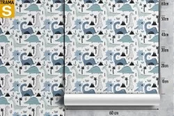 Carta da Parati Bambini Decorazioni e Pattern Animali uccelli Personaggi e Cartoni