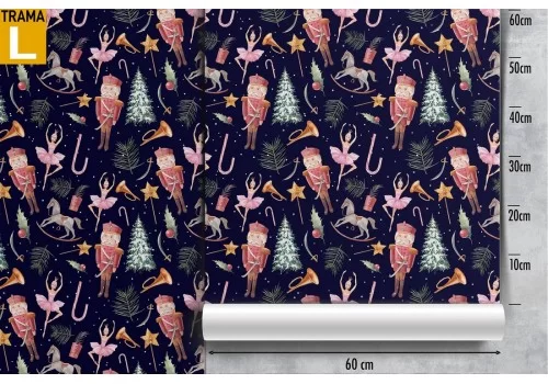 Children's wallpaper with nutcracker and ballerina characters. 2