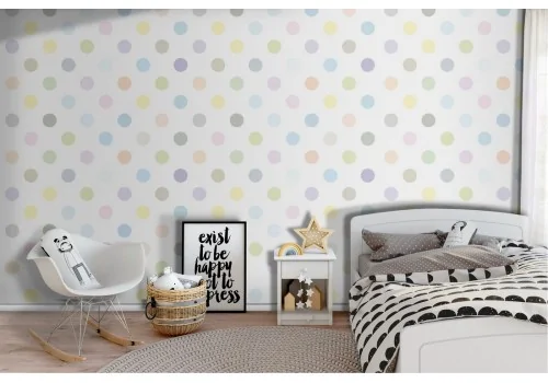 Polka dot children's pattern wallpaper decoration.110