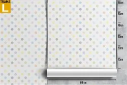 Polka dot children's pattern wallpaper decoration.