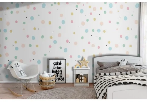 Polka dot children's wallpaper decoration.111