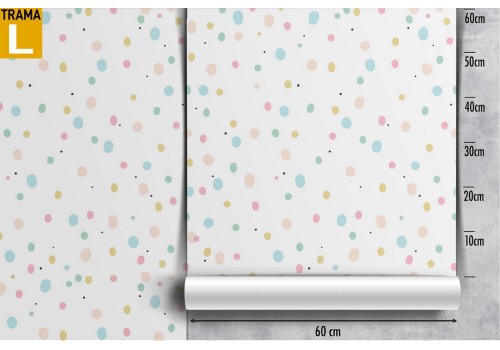 Polka dot wallpaper decoration for children. 2