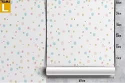 Polka dot wallpaper decoration for children.