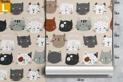 Wallpaper decoration children stylized animals.