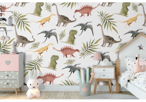 Dinosaur children's wallpaper decoration.