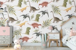 Dinosaur children's wallpaper decoration.