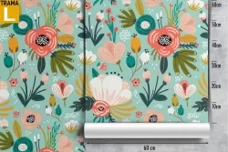 Vintage flower wallpaper decoration.