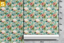 Wallpaper Design and Styles Flora and Fauna Flowers Nature Vintage