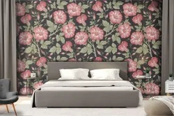 Vintage flower wallpaper decoration.