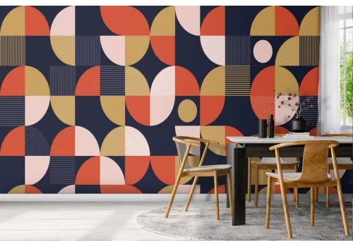 Carta da Parati decorazione geometrica anni '70.