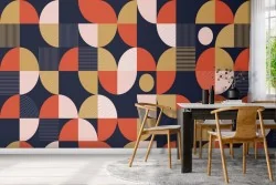 1970s geometric wallpaper decoration.