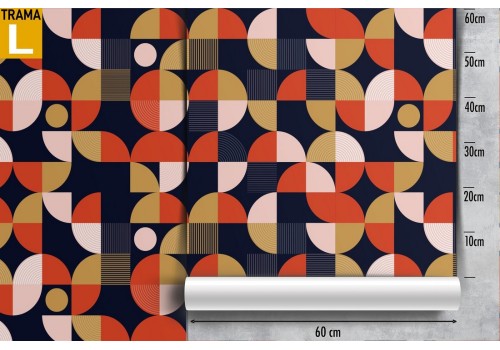 1970s geometric wallpaper decoration. 2