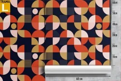 1970s geometric wallpaper decoration.