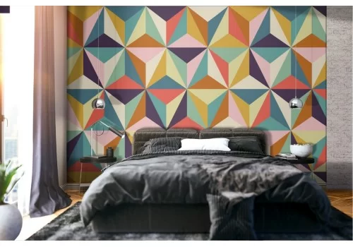 Carta da Parati decorazione geometrica anni '70.