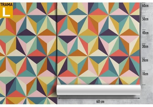Carta da Parati decorazione geometrica anni '70. 2