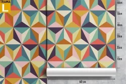 Carta da Parati decorazione geometrica anni '70.