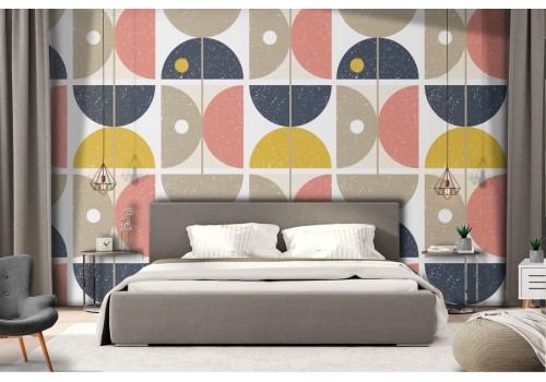 1970s geometric wallpaper decoration.