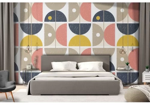 Carta da Parati decorazione geometrica anni '70.