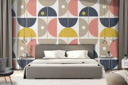 1970s geometric wallpaper decoration.