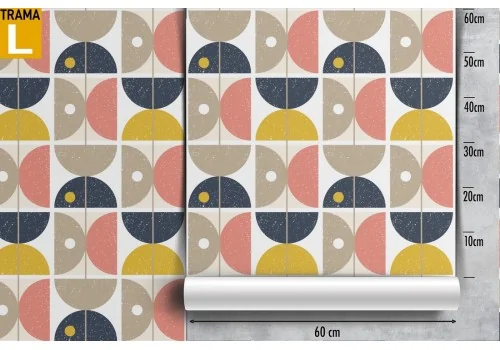 1970s geometric wallpaper decoration. 2