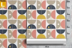 1970s geometric wallpaper decoration.