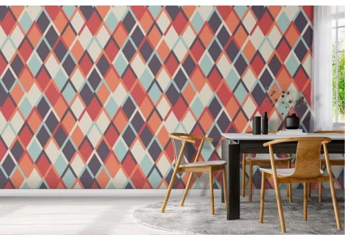 Carta da Parati decorazione geometrica anni '70.