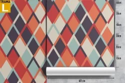 1970s geometric wallpaper decoration.