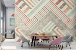 1970s geometric wallpaper decoration.