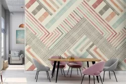 Carta da Parati decorazione geometrica anni '70.