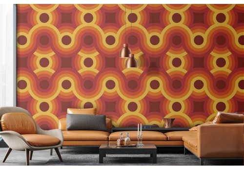 1970s geometric wallpaper decoration.