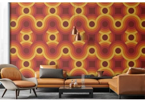 1970s geometric wallpaper decoration.