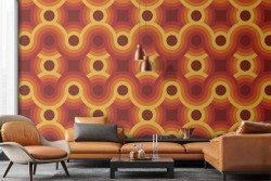 1970s geometric wallpaper decoration.