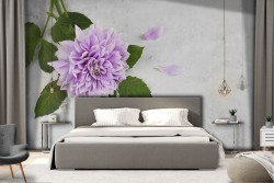 Carta da Parati Cemento Fiori Natura