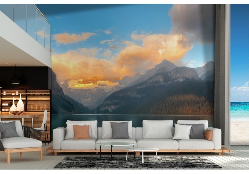 Wallpaper landscape lake among mountains nature forest