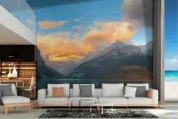 Wallpaper landscape lake among mountains nature forest