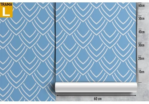 Blue vintage geometric wallpaper decoration. 2