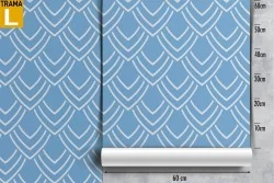 Blue vintage geometric wallpaper decoration.