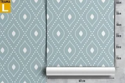 Blue vintage geometric wallpaper decoration.