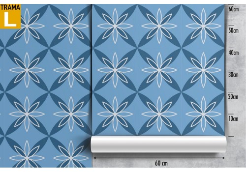Vintage geometric decoration wallpaper in light blue. 2