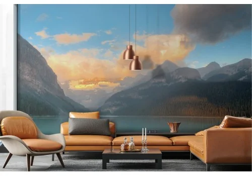 Wallpaper landscape lake among mountains nature forest 2