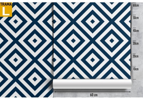 Blue vintage geometric wallpaper decoration. 2